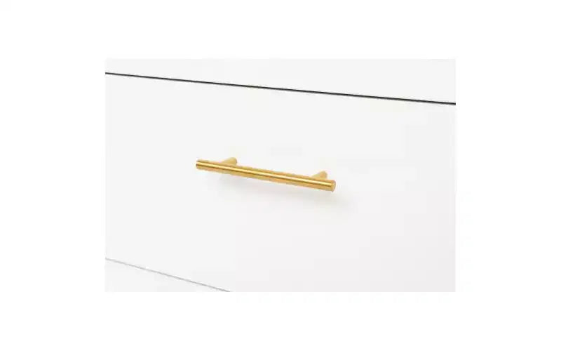 JVNOXK Commode moderne à cinq tiroirs de 76 cm avec poignées, meuble de rangement avec roulettes multidirectionnelles, convient aux chambres et aux salons, blanc