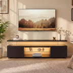 JVNOXK TV Stand for 60 Inch TV LED Gaming Entertainment Center Media Storage Console Table with Large Side Cabinet for Living Room( Black)