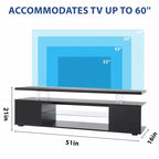 Meuble TV JVNOXK pour téléviseur 60 pouces, centre de divertissement de jeu LED, table console de rangement multimédia avec grand meuble latéral pour salon (noir)