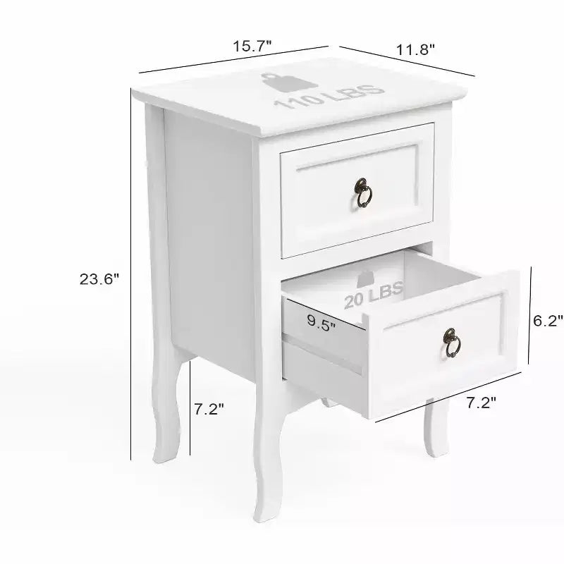 VINGLI Tables de chevet lot de 2, table de chevet sans outil, tables de chevet petites, installation facile et rapide, table de chevet pour filles, table d'appoint