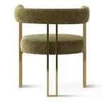 Ensemble de salle à manger ovale extensible 3-en-1 avec 6 chaises rembourrées en chenille et pieds en métal doré, Meuble de salle à manger polyvalent - Panipeachy