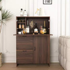 JVNOXK Meuble de bureau 31 pouces avec tiroirs de rangement et étagères, doté d'un plateau pliable, idéal pour les dortoirs et les petits espaces. Noyer