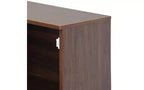 JVNOXK Meuble de bureau 31 pouces avec tiroirs de rangement et étagères, doté d'un plateau pliable, idéal pour les dortoirs et les petits espaces. Noyer