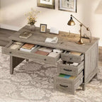 Bureau de Ferme avec Tiroir de Classement, Bureau d'Ordinateur, pour le Travail et les Études