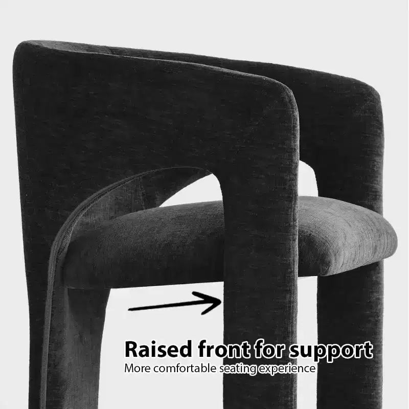 Ensemble table à manger ronde avec 2 fauteuils en chenille, table piédestal moderne et chaises rembourrées avec dossier et accoudoirs complets - Panipeachy