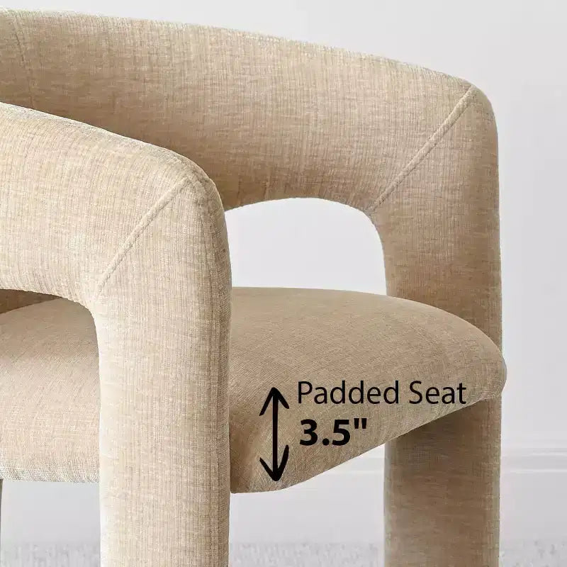 Ensemble table à manger ronde avec 2 fauteuils en chenille, table piédestal moderne et chaises rembourrées avec dossier et accoudoirs complets - Panipeachy