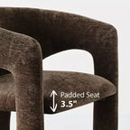 Ensemble table à manger ronde avec 2 fauteuils en chenille, table piédestal moderne et chaises rembourrées avec dossier et accoudoirs complets - Panipeachy
