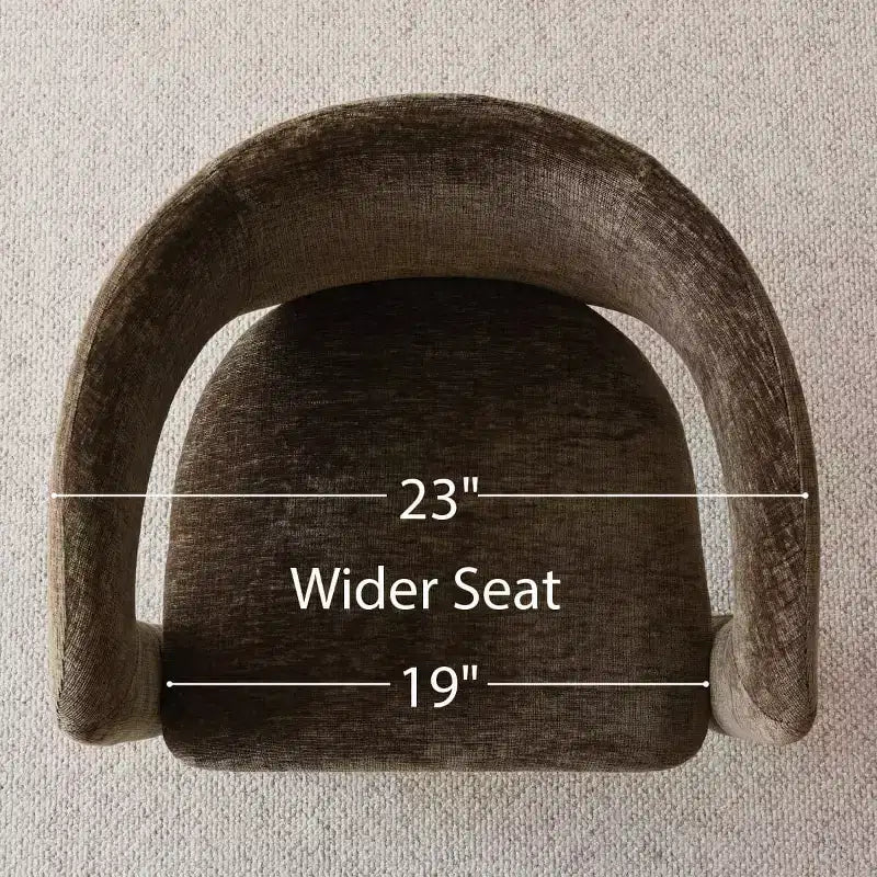 Ensemble table à manger ronde avec 2 fauteuils en chenille, table piédestal moderne et chaises rembourrées avec dossier et accoudoirs complets - Panipeachy