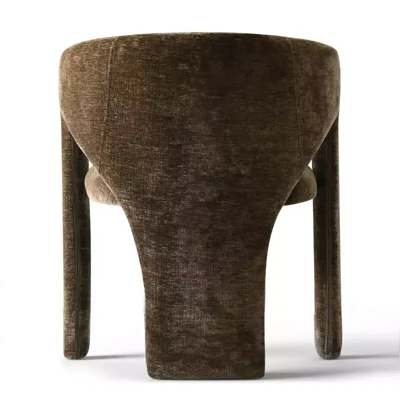 Ensemble table à manger ronde avec 2 fauteuils en chenille, table piédestal moderne et chaises rembourrées avec dossier et accoudoirs complets - Panipeachy