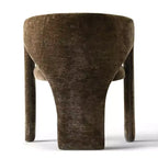 Ensemble table à manger ronde avec 2 fauteuils en chenille, table piédestal moderne et chaises rembourrées avec dossier et accoudoirs complets - Panipeachy