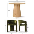 Ensemble table à manger ronde avec 2 fauteuils en chenille, table piédestal moderne et chaises rembourrées avec dossier et accoudoirs complets - Panipeachy