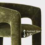 Ensemble table à manger ronde avec 2 fauteuils en chenille, table piédestal moderne et chaises rembourrées avec dossier et accoudoirs complets - Panipeachy