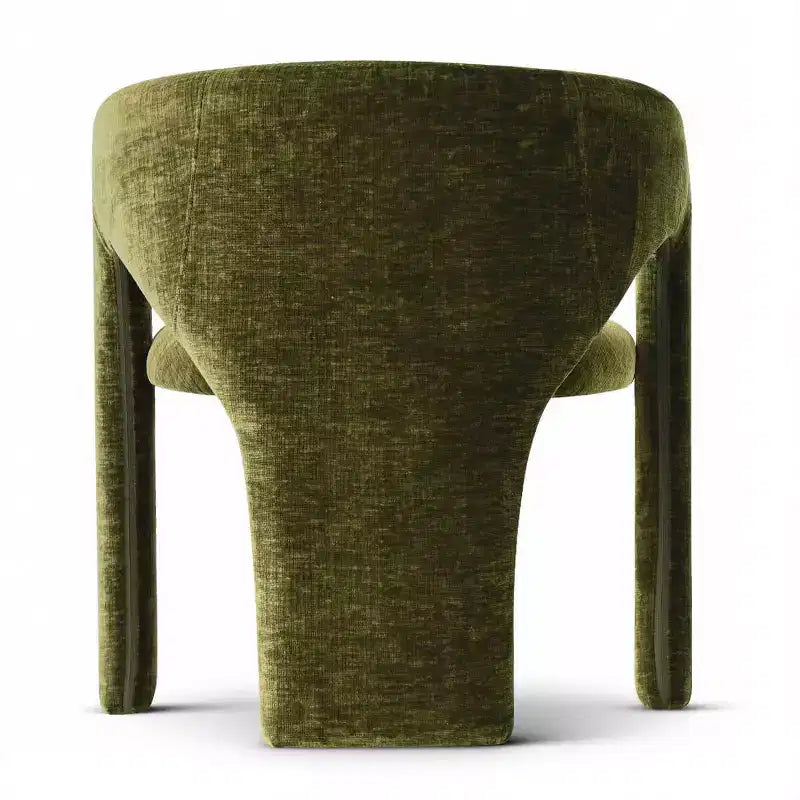 Ensemble table à manger ronde avec 2 fauteuils en chenille, table piédestal moderne et chaises rembourrées avec dossier et accoudoirs complets - Panipeachy