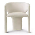 Ensemble table à manger ronde avec 2 fauteuils en chenille, table piédestal moderne et chaises rembourrées avec dossier et accoudoirs complets - Panipeachy