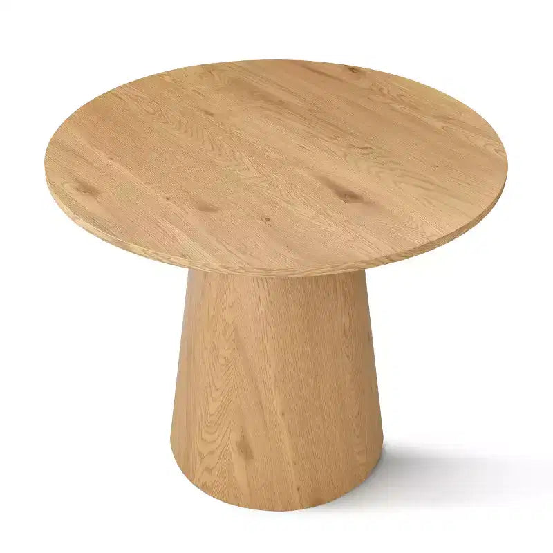 Ensemble table à manger ronde avec 2 fauteuils en chenille, table piédestal moderne et chaises rembourrées avec dossier et accoudoirs complets - Panipeachy