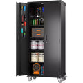 Garage Storage Cabinet,71.7 Metal Storage Cabinet with 2 Doors and 4 Adjustable Shelves,Cold-Rolled Steel Cabinet for Workshop Home Office Organizer