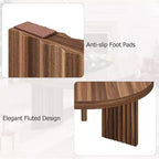 Table basse ronde de 85 cm - Plateau épais de 3,3 cm avec pieds cannelés, table d'appoint pour salon, chambre, montage facile