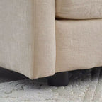 Canapé d'angle modulaire en chenille en forme de U Homy Casa avec poufs réversibles, confort coussiné profond, beige