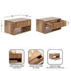 Table d'appoint flottante en bois Kate and Laurel Reid avec rangement ouvert, 18x10x9, Naturel