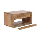 Table d'appoint flottante en bois Kate and Laurel Reid avec rangement ouvert, 18x10x9, Naturel