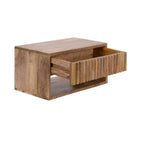 Table d'appoint flottante en bois Kate and Laurel Reid avec rangement ouvert, 18x10x9, Naturel