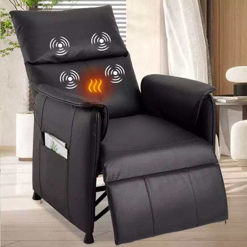 Canapé-lit avec fonctions de massage et de chauffage, adapté au salon ou au bureau - Fauteuil inclinable individuel réglable en cuir PU - Siège de cinéma maison