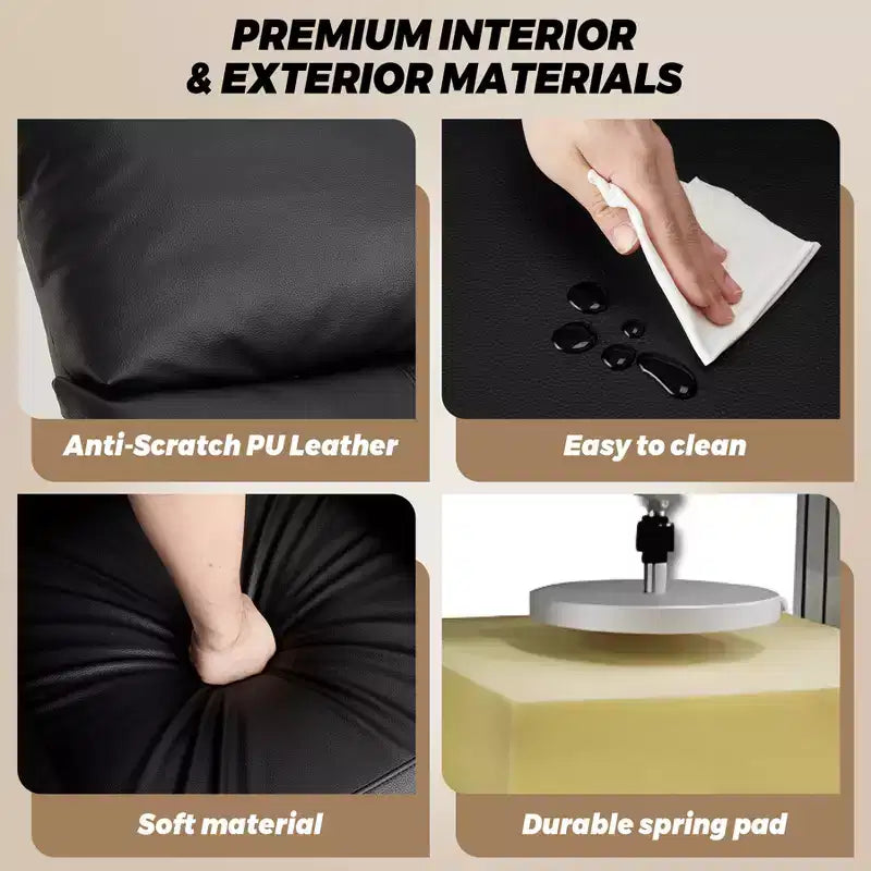 Canapé-lit avec fonctions de massage et de chauffage, adapté au salon ou au bureau - Fauteuil inclinable individuel réglable en cuir PU - Siège de cinéma maison