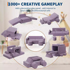 Canapé de jeu modulaire pour enfants, canapé explorateur pour enfants 22 pièces/13 pièces, canapé de jeu convertible en mousse pour chambre à coucher et salle de jeux, canapé gris 2 places pour enfants
