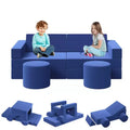 Modular Kids Play Couch, 22Pcs/13Pcs Kids Explorer Couch, Convertible Foam Play Couch for Bedroom and Playroom Furniture, 2 Seat Gray Couch for Kids