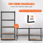 Étagère de rangement VEVOR, 5 niveaux réglables, capacité de 907 kg, étagères de garage robustes, organisateur en métal, rack utilitaire, noir, 89L x 46W x 180H