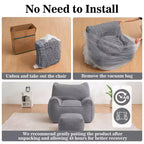 Hommpa Fauteuil poire ergonomique en velours côtelé en forme de chat avec ottoman pour adultes - Canapé ergonomique en peluche, siège de jeu et de détente