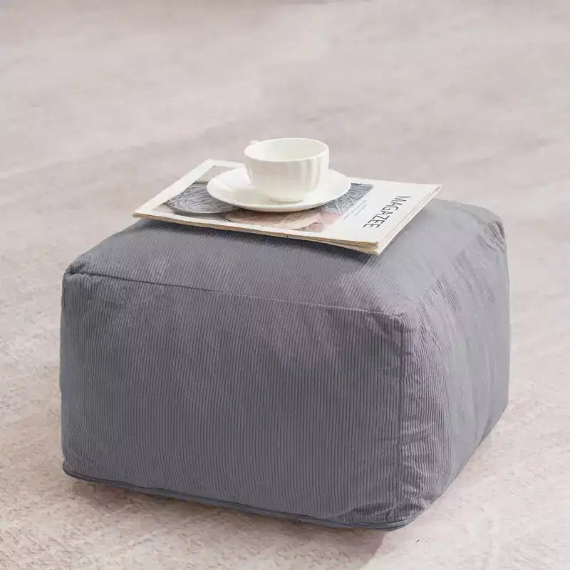 Hommpa Fauteuil poire ergonomique en velours côtelé en forme de chat avec ottoman pour adultes - Canapé ergonomique en peluche, siège de jeu et de détente