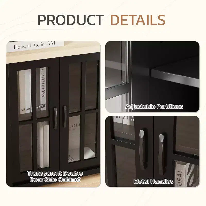 Meuble TV EROMMY 78 avec cheminée pour téléviseurs jusqu'à 90 pouces, meuble TV de style ferme avec grand espace de rangement, lumières LED et étagères réglables