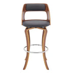 Chaise de bar pivotante HomeRoots 29 en similicuir gris et marron