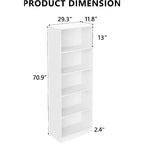 Étagère de rangement à 5 niveaux - Bibliothèque ouverte à 5 étagères avec kit de sécurité anti-basculement pour salon, bureau à domicile et chambre à coucher