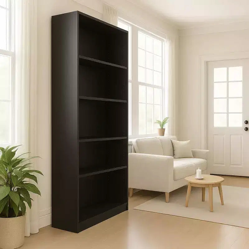 Étagère de rangement à 5 niveaux - Bibliothèque ouverte à 5 étagères avec kit de sécurité anti-basculement pour salon, bureau à domicile et chambre à coucher