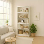 Étagère de rangement à 5 niveaux - Bibliothèque ouverte à 5 étagères avec kit de sécurité anti-basculement pour salon, bureau à domicile et chambre à coucher