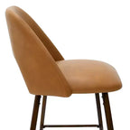 Lot de 2 tabourets de bar à hauteur de comptoir mi-siècle en similicuir, 26 chaises d'îlot de cuisine avec pieds en métal finition noyer - Panipeachy
