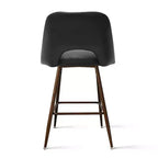 Lot de 2 tabourets de bar à hauteur de comptoir mi-siècle en similicuir, 26 chaises d'îlot de cuisine avec pieds en métal finition noyer - Panipeachy