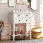 Console étroite de 60 cm avec 3 tiroirs et étagère, table d'appoint pour petite entrée ou salon