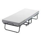 Zeus & Ruta 31x 75 Twin Size Folding Bed with 5 Mattress, Portable Guest Bed for Adults, Gray