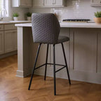 HomeRoots 26 Chaise de bar hauteur comptoir en similicuir gris et noir et fer