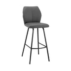 HomeRoots 26 Chaise de bar hauteur comptoir en similicuir gris et noir et fer