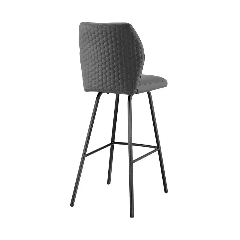HomeRoots 26 Chaise de bar hauteur comptoir en similicuir gris et noir et fer