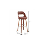 Tabouret de bar pivotant HomeRoots 26, en similicuir marron, hauteur comptoir
