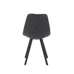 LeisureMod Markley Chaise de salle à manger moderne en cuir, assise rembourrée, pieds en métal, design élégant pour cuisine, salle à manger, bureau, salon ou café