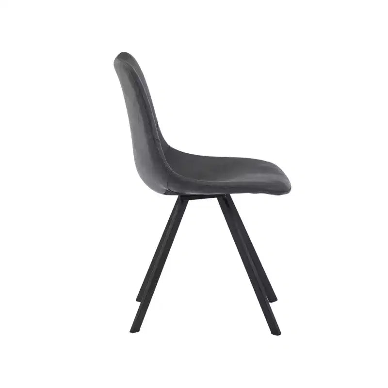 LeisureMod Markley Chaise de salle à manger moderne en cuir, assise rembourrée, pieds en métal, design élégant pour cuisine, salle à manger, bureau, salon ou café