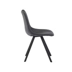 LeisureMod Markley Chaise de salle à manger moderne en cuir, assise rembourrée, pieds en métal, design élégant pour cuisine, salle à manger, bureau, salon ou café