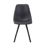 LeisureMod Markley Chaise de salle à manger moderne en cuir, assise rembourrée, pieds en métal, design élégant pour cuisine, salle à manger, bureau, salon ou café