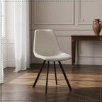 LeisureMod Markley Chaise de salle à manger moderne en cuir, assise rembourrée, pieds en métal, design élégant pour cuisine, salle à manger, bureau, salon ou café